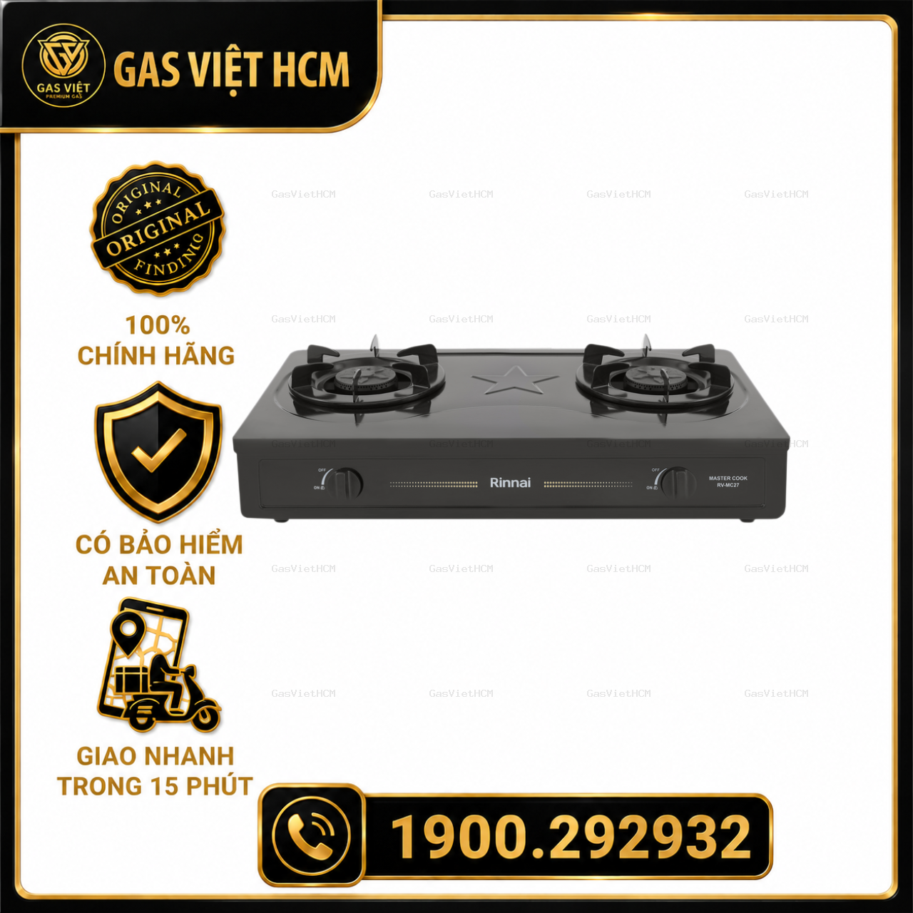 Bếp Gas Rinnai RV-MC27BE Mặt Men Chính hãng