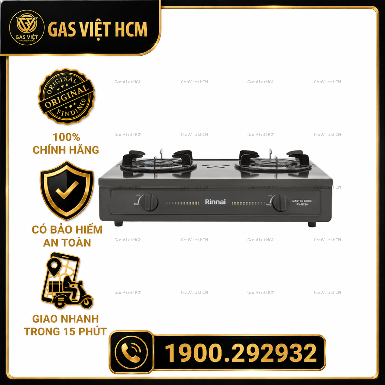 Bếp Gas Rinnai RV-MC26BE Mặt Men (6 tấc)