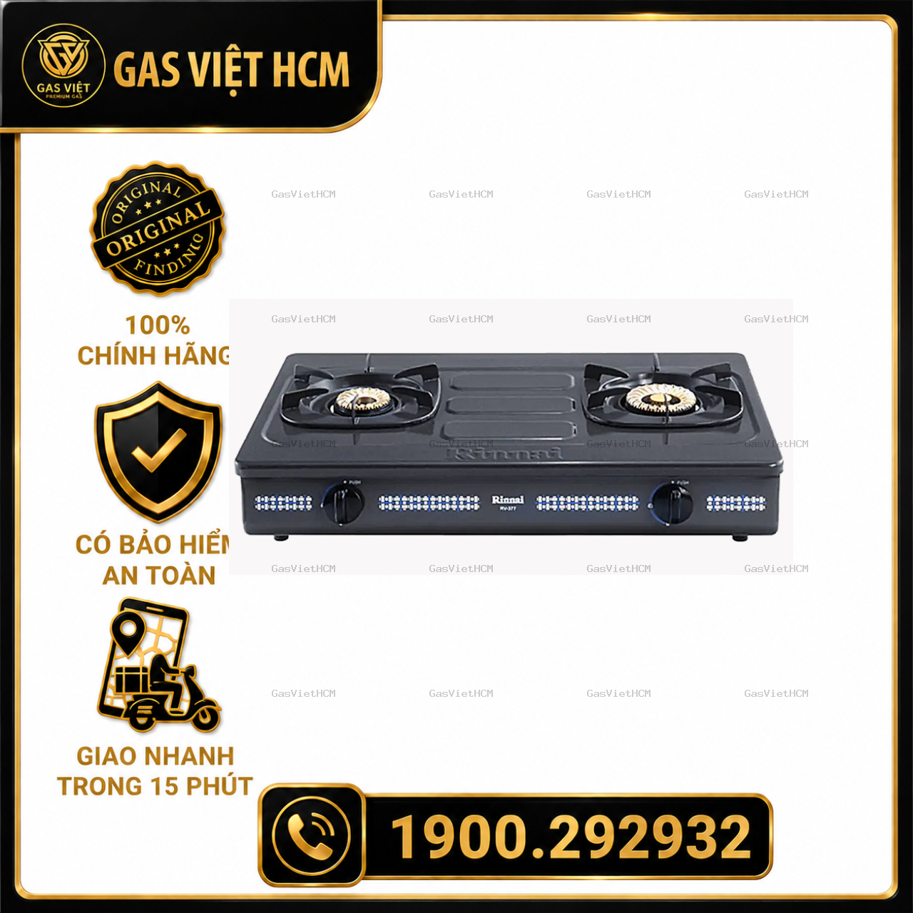 Bếp Gas Rinnai RV-377(G)N Mặt Men Chính Hãng