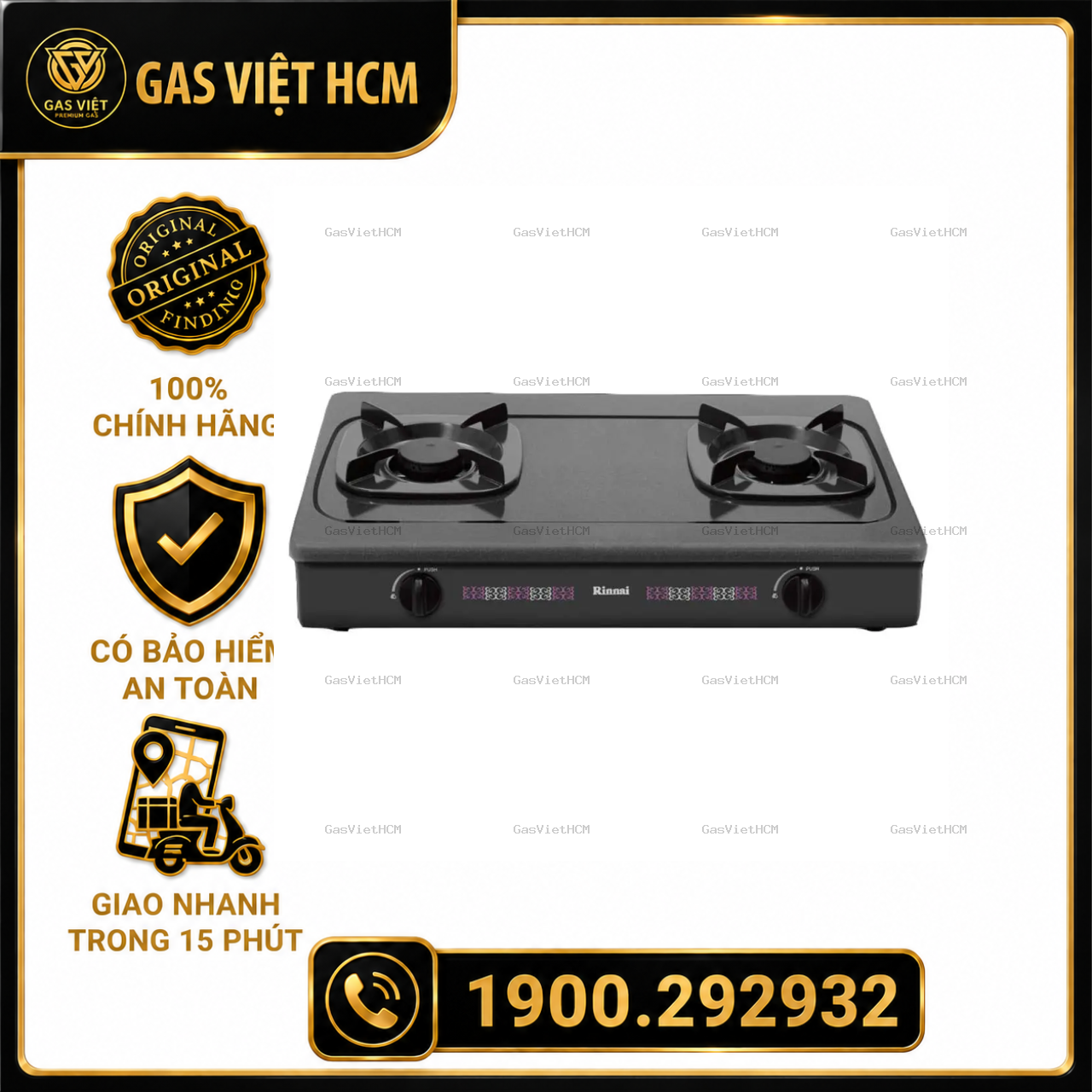 Bếp Gas Rinnai RV-2615(G) Mặt Men Chính Hãng