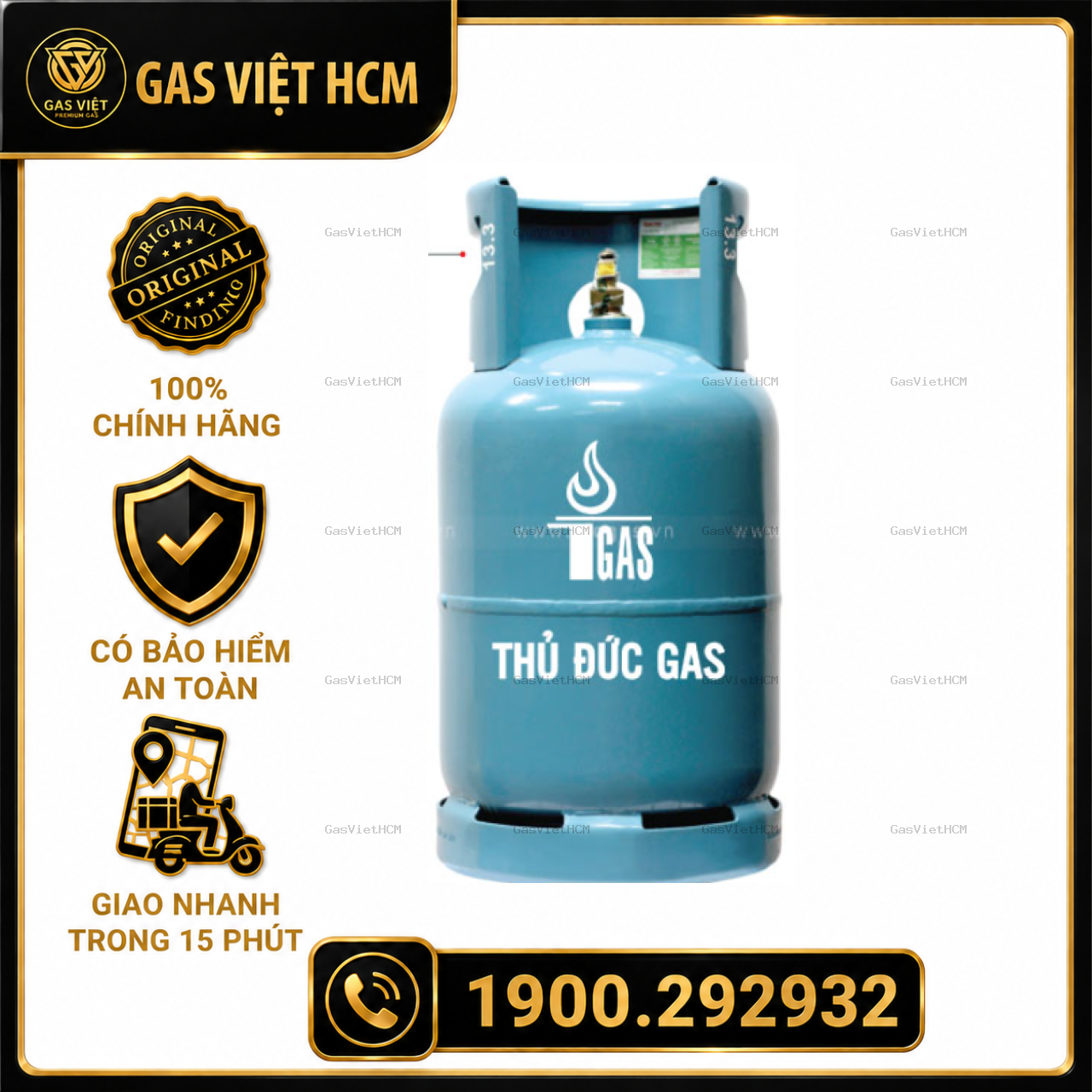 Bình gas Thủ Đức Xanh Petro 12kg Chính Hãng