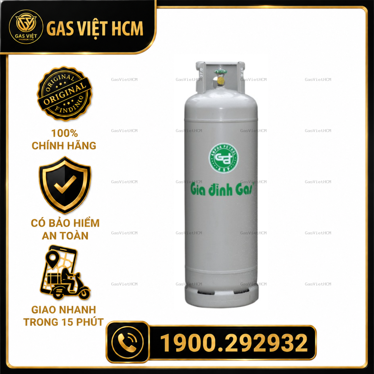 Bình Gas Công Nghiệp Gia Đình Xám 45kg