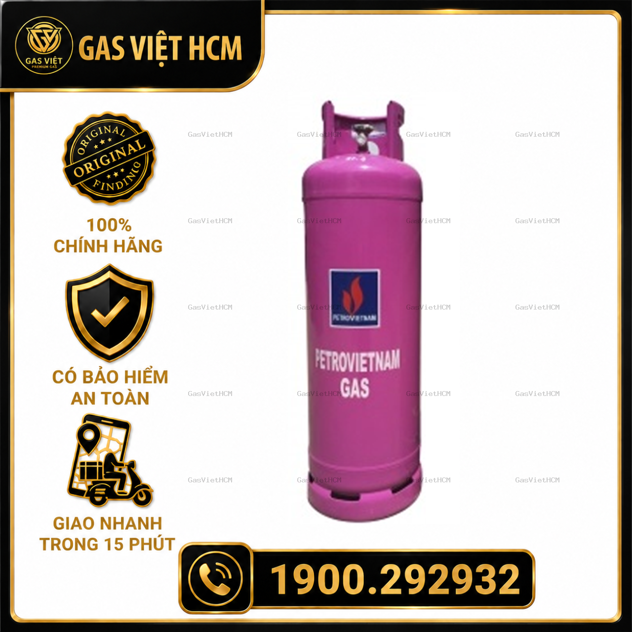 Bình Gas Công Nghiệp PetroVietnam Gas 45kg Màu Hồng