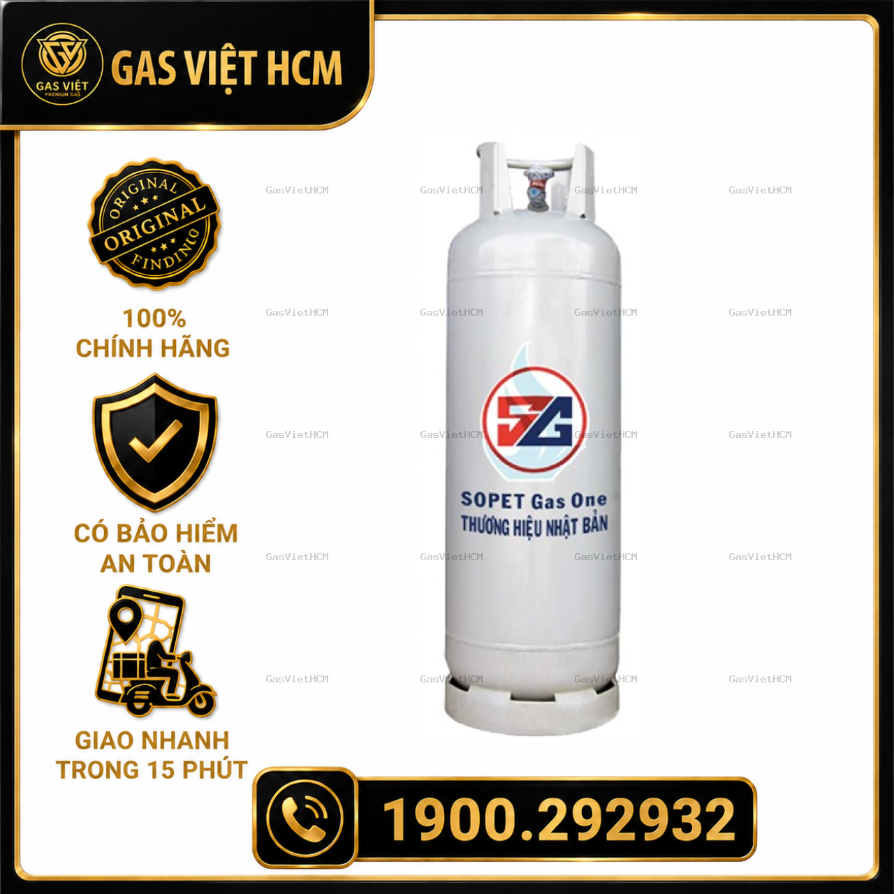 Bình Ga 45kg SOPET Gas One Xám