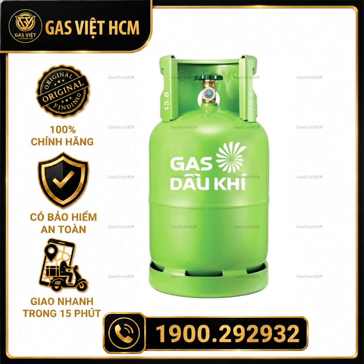 Bình Gas Dầu Khí 12kg Màu Xanh Lá
