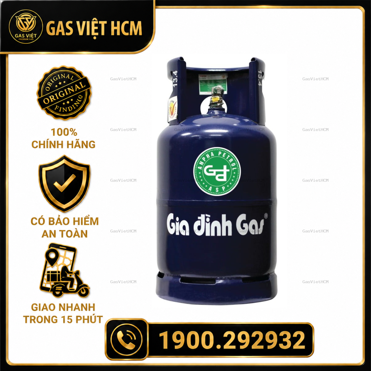 Bình Gas Gia Đình Xanh VT 12kg (Xanh Đen)