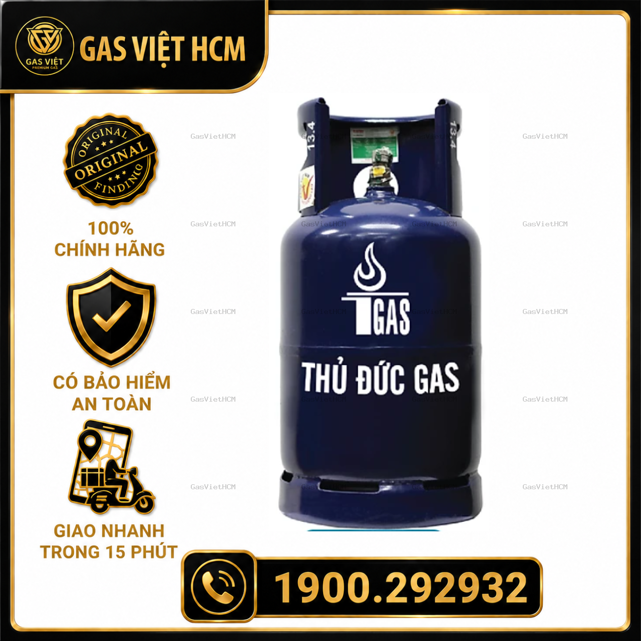 Bình gas Thủ Đức Xanh Đen 12kg (VT-Gas) Chính Hãng