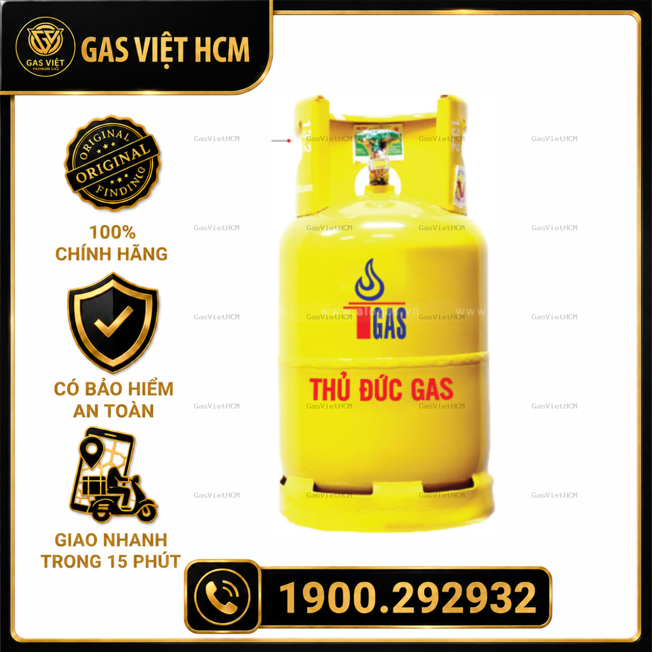 Bình Gas Thủ Đức Màu Vàng 12kg Chính Hãng