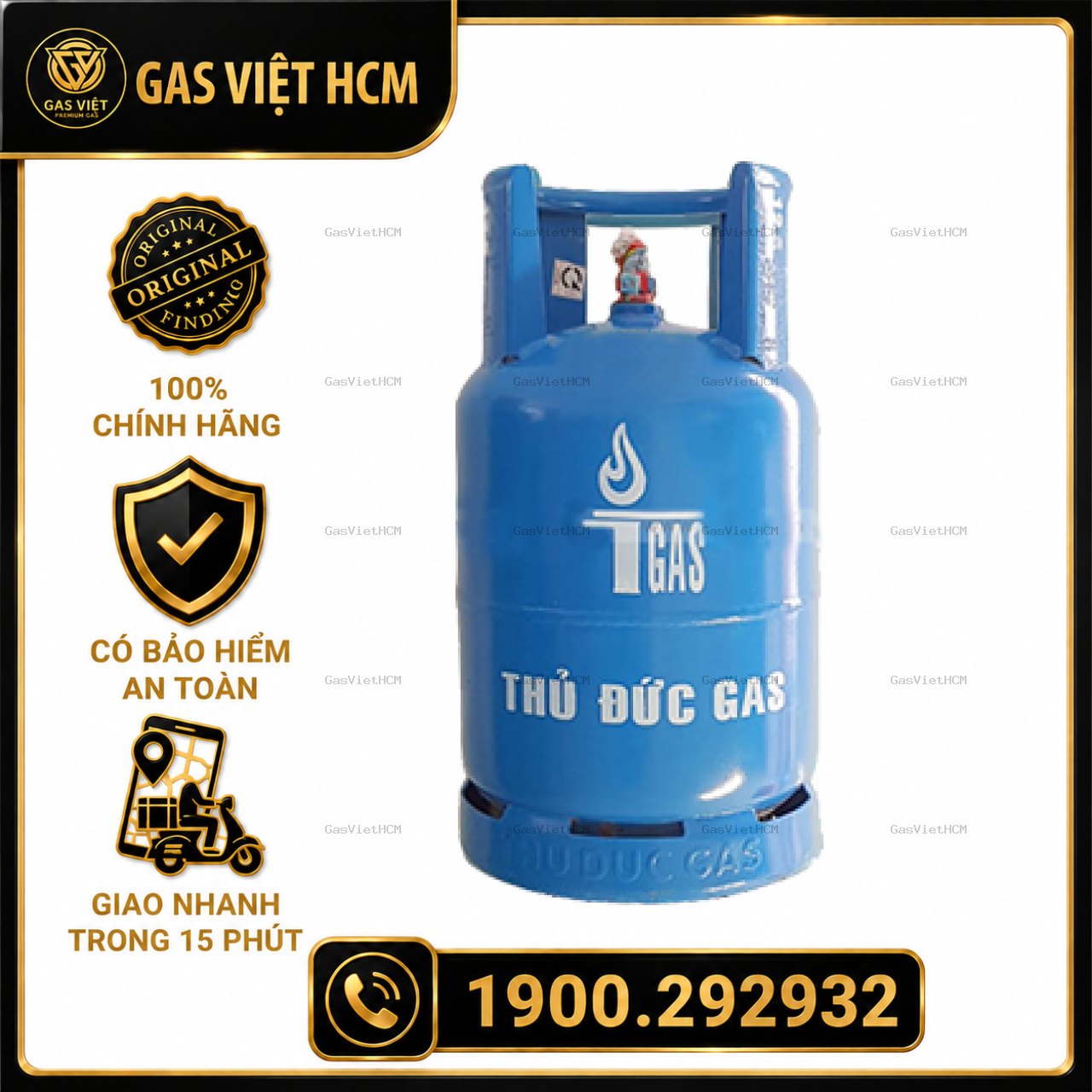 Bình gas Thủ Đức Xanh Dương 12kg Chính Hãng