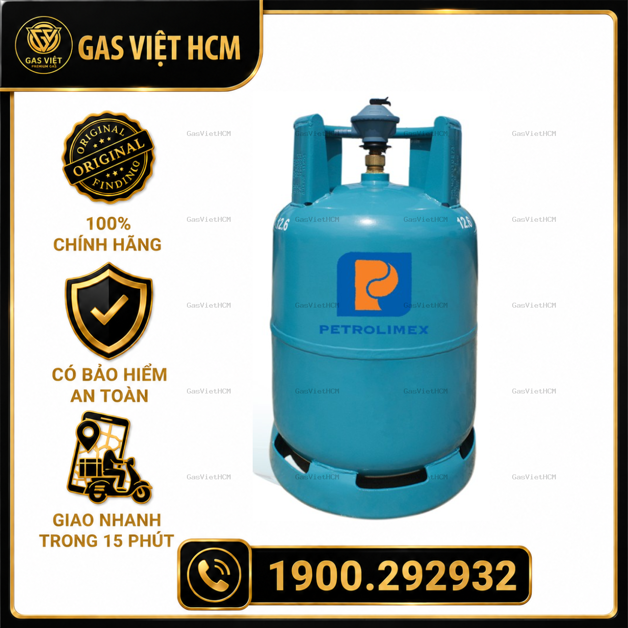 Bình Gas Petrolimex 12kg Van Chụp Xanh Biển