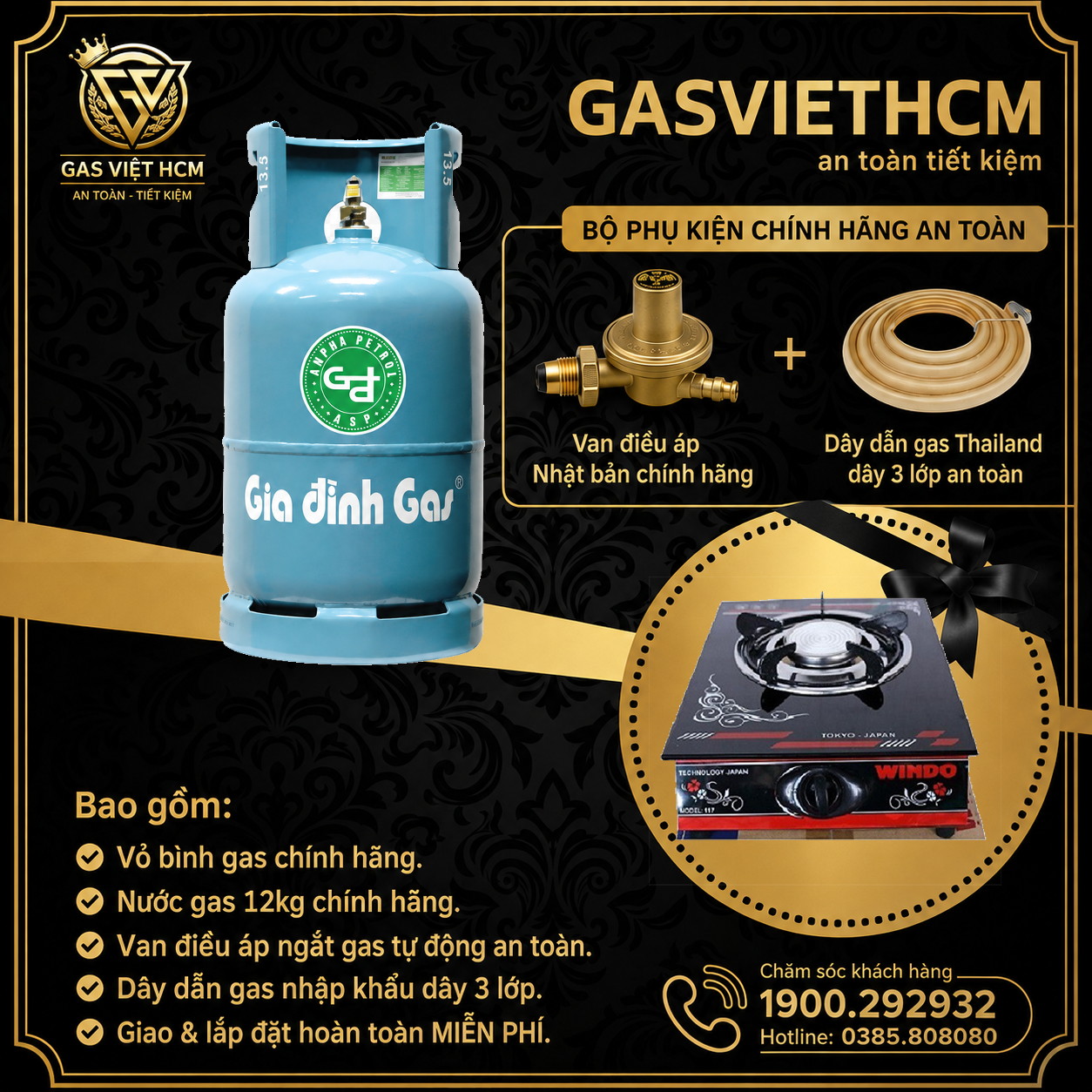 Bộ Bình Gas Màu Xanh Petrolimex